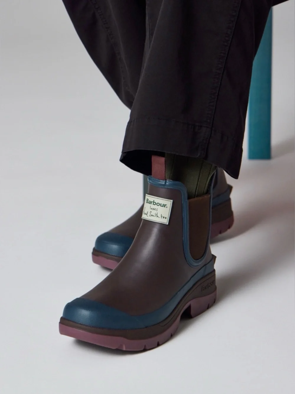 NEW [Barbour] x Paul Smith Rustic Ankle Wellingtons Chelsea Rain Boots Men’s 7